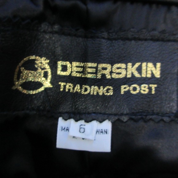 Deerskin Trading Post Leather Mini Skirt 6 Black Mini Vtg Y2k Biker Grunge 316 - Picture 3 of 14